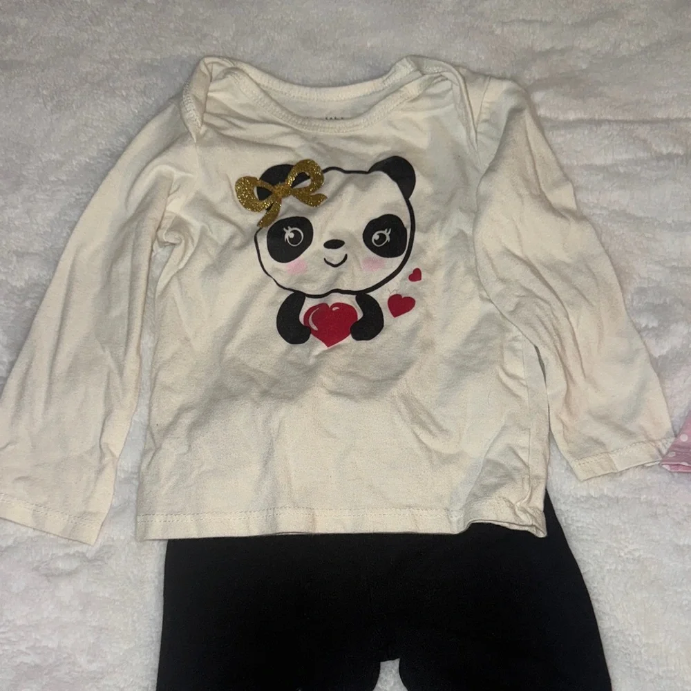 Healthtex Pink Baby Top with White Polka Dots